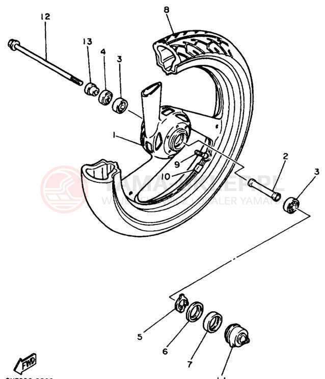 Schemat "Koło przód" do Yamaha FZR600RKC/FZR600RK