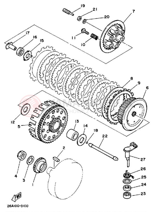 Schemat "sprzęgło" do Yamaha IT490K