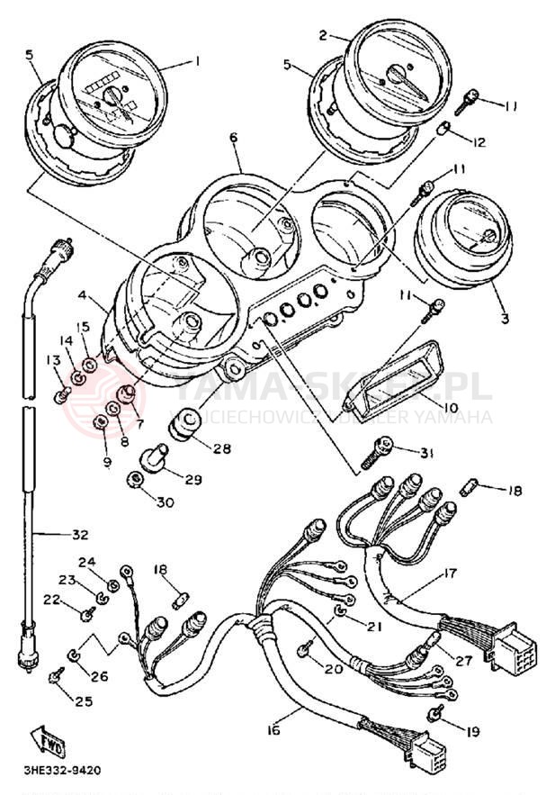 Schemat "licznik" do Yamaha FZR600AC