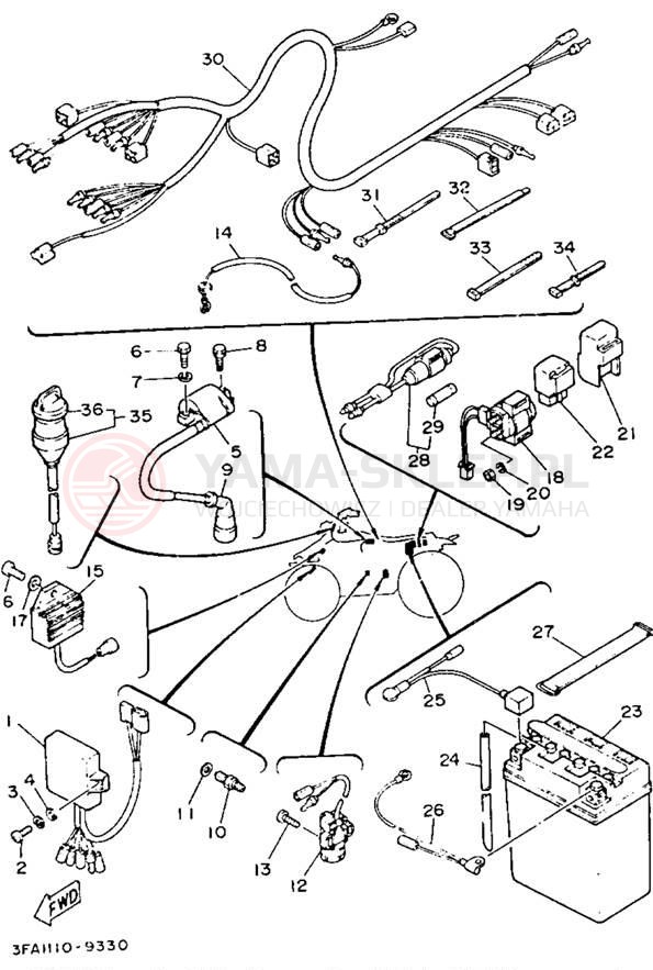 Schemat "układ elektryczny" do Yamaha BREEZE YFA1E