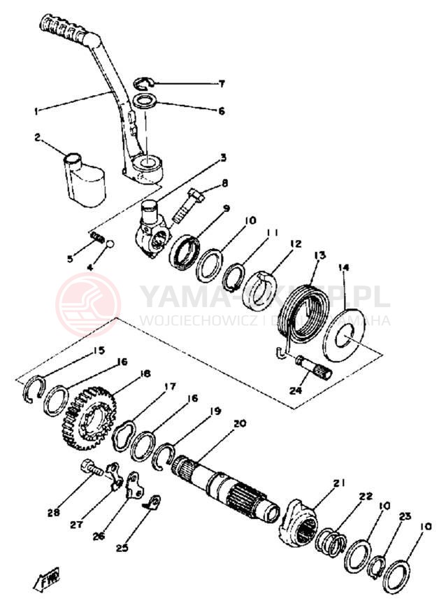 Schemat "kopniak" do Yamaha YZ400C