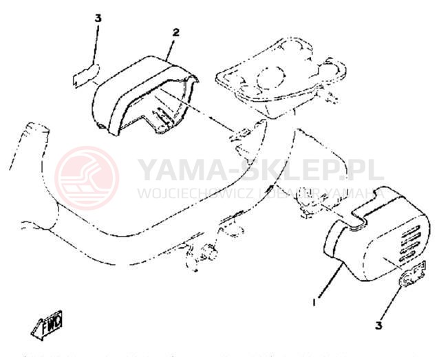Schemat "Pokrywa boczna" do Yamaha QT50H