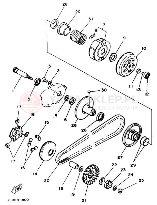 Schemat "sprzęgło" do Yamaha JOG CY50D