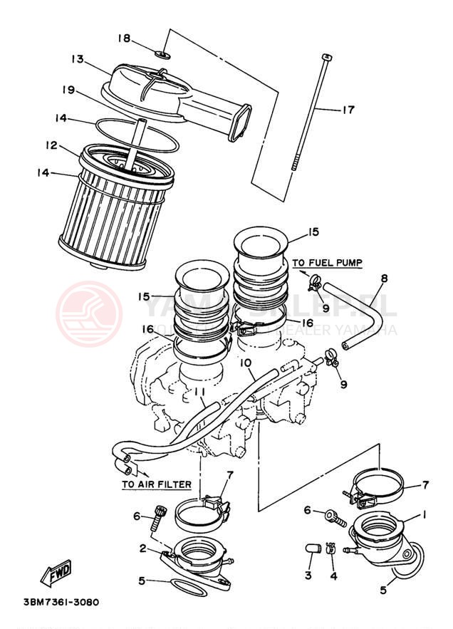 Schemat "Wtrysk paliwa" do Yamaha VIRAGO 535 XV535K/XV535KC