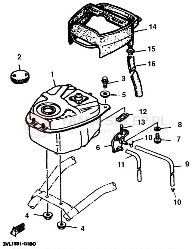 Schemat "zbiornik paliwa" do Yamaha ZUMA II CW50K