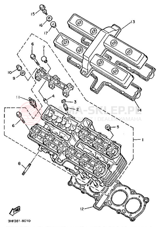 Schemat "głowica" do Yamaha FZR600WC