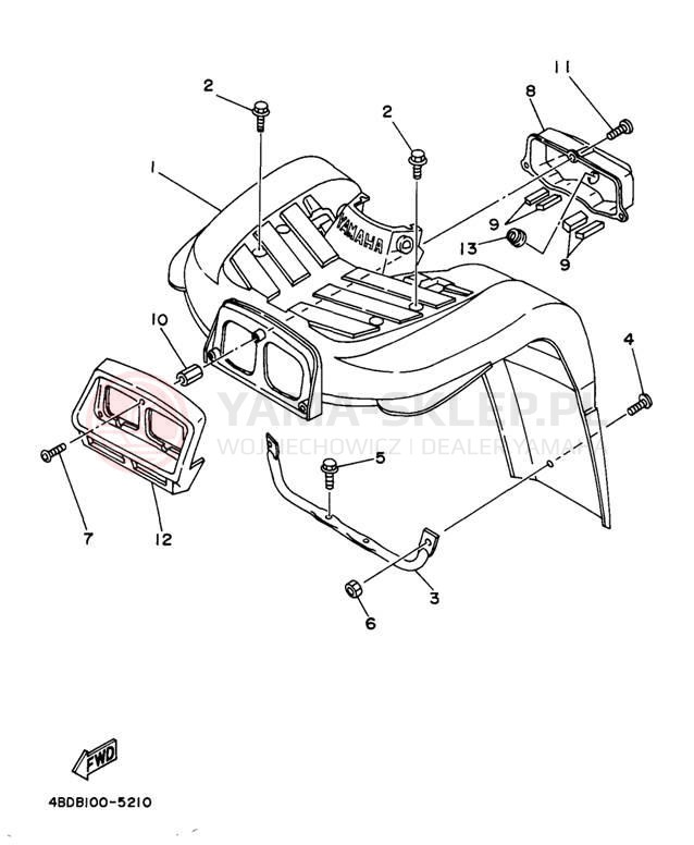 Schemat "Błotnik przód" do Yamaha TIMBERWOLF 2WD YFB250UJ_M