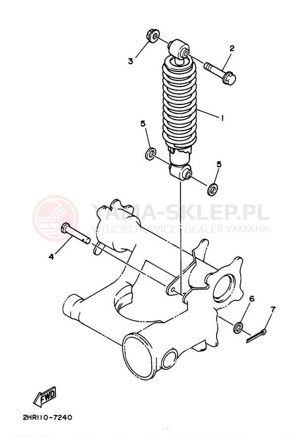 Schemat "zawieszenie tył" do Yamaha YFM350FWJ_MNH