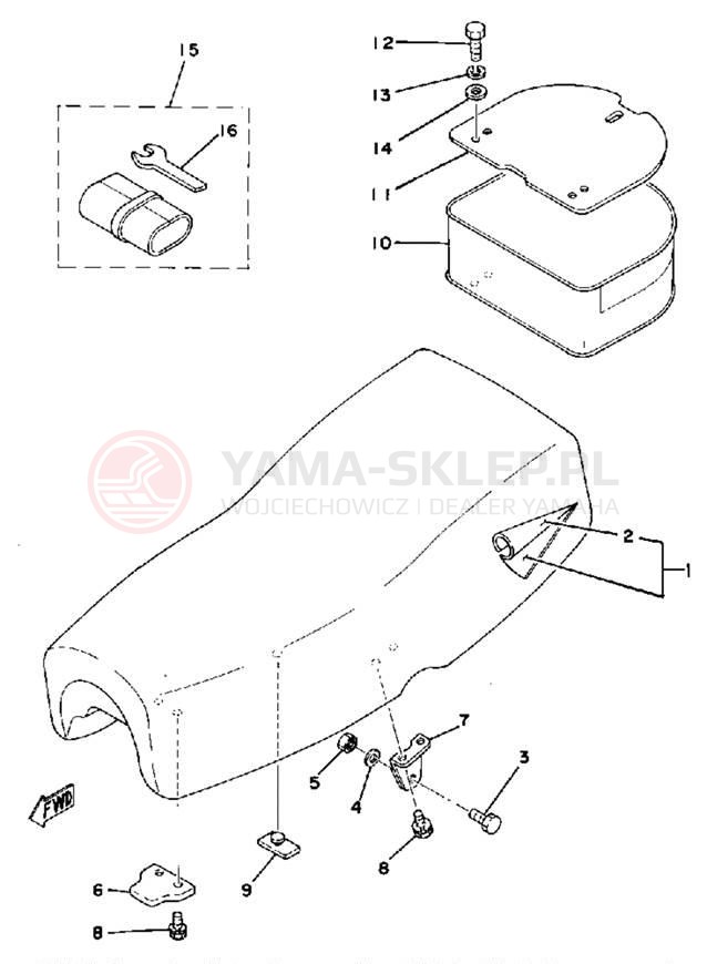 Schemat "siedzenie" do Yamaha IT250E/IT400E