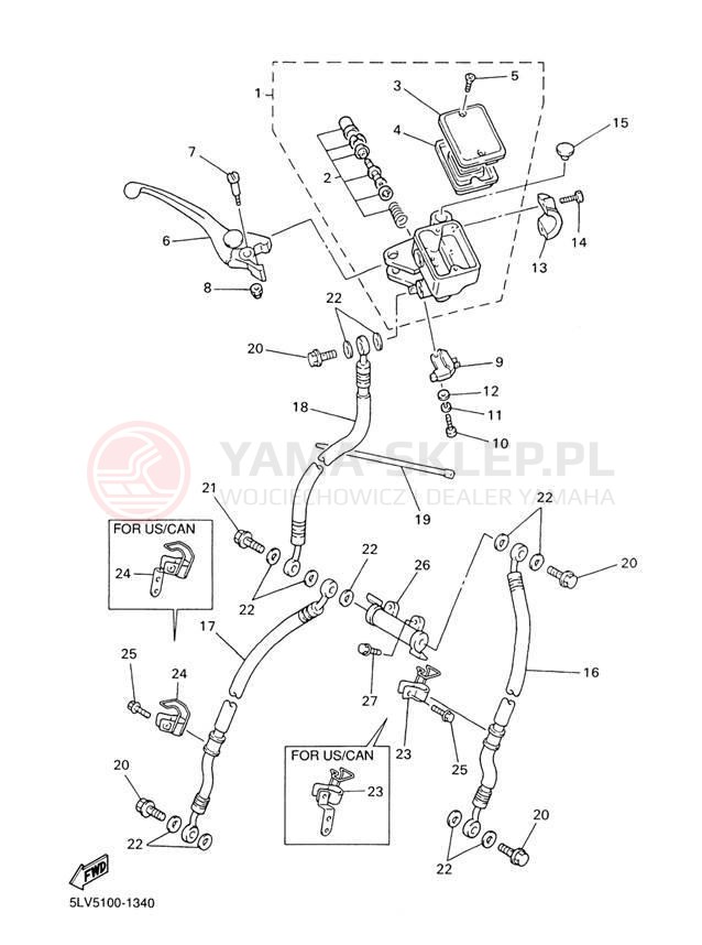 Schemat "Pompa hamulcowa przednia" do Yamaha FZ1 FZS1000P/FZS1000PC