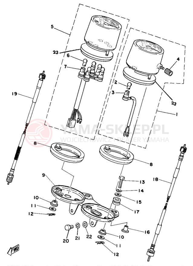 Schemat "Przędkościomierz" do Yamaha DT400D/DT250D