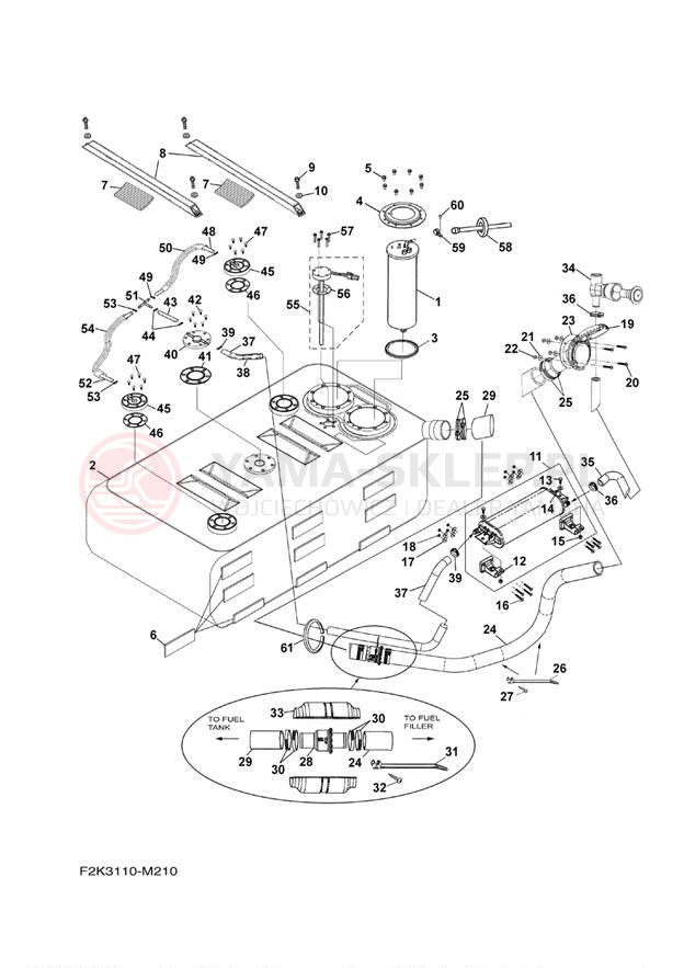 Schemat "zbiornik paliwa" do Yamaha AR210 LAT1100AM