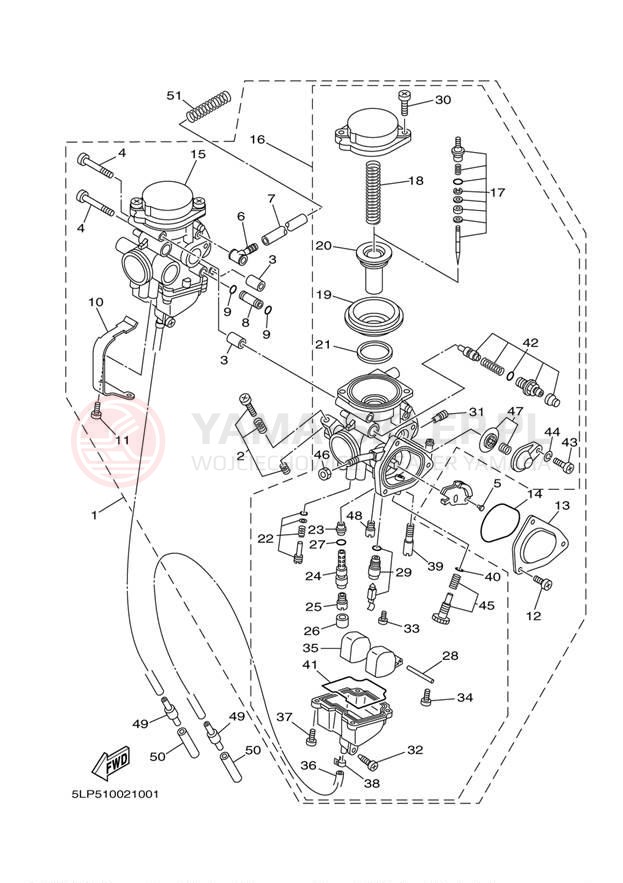 Schemat "Gaźnik" do Yamaha 660R RAPTOR YFM660RT