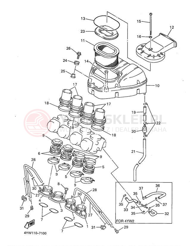 Schemat "Wtrysk paliwa" do Yamaha YZF1000RJC/YZF1000RJ