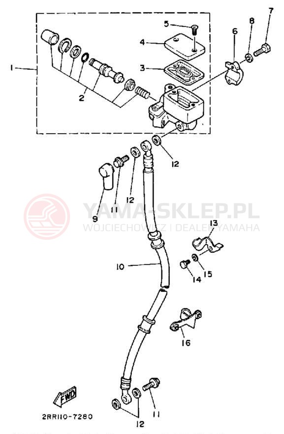 Schemat "Pompa hamulcowa przednia" do Yamaha YSR50U