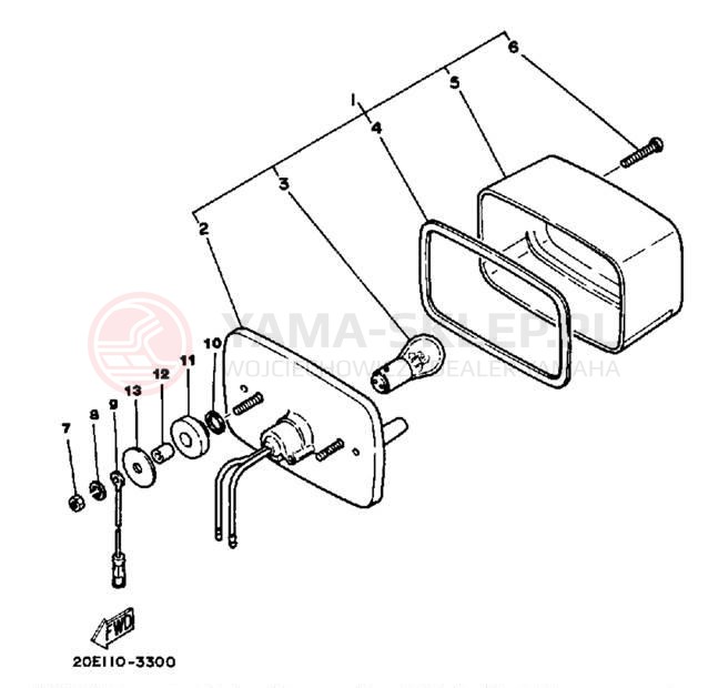 Schemat "lampa tył" do Yamaha YT125K