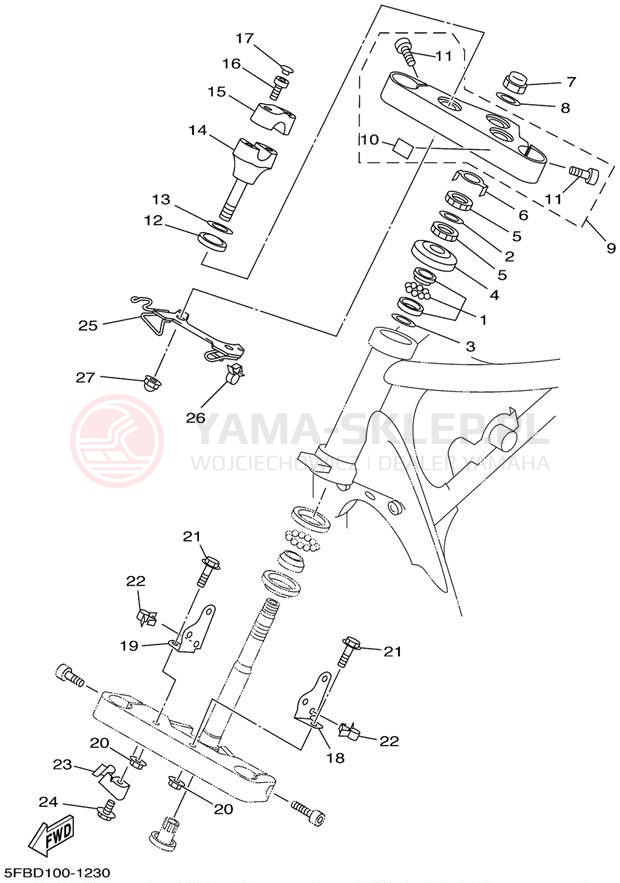 Schemat "Półki zawieszenia" do Yamaha V-STAR CUSTOM XVS650PC/XVS650P