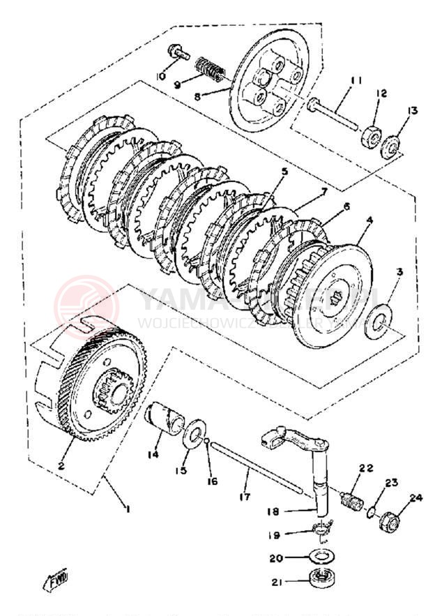 Schemat "sprzęgło" do Yamaha MX100F