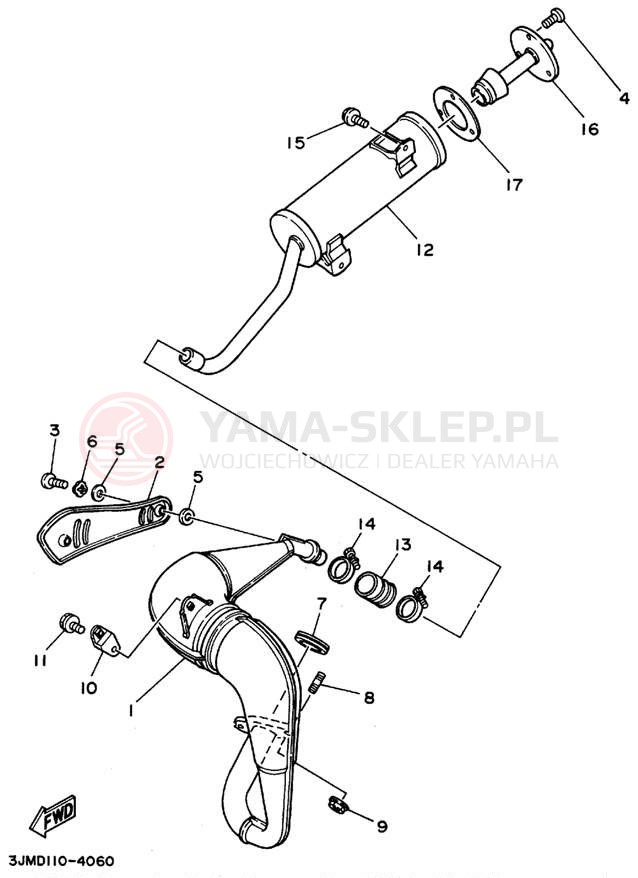 Schemat "Wydech końcowy" do Yamaha BLASTER YFS200F_MN
