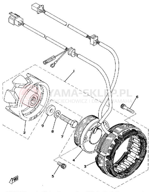 Schemat "Układ zapłonowy" do Yamaha XS400D