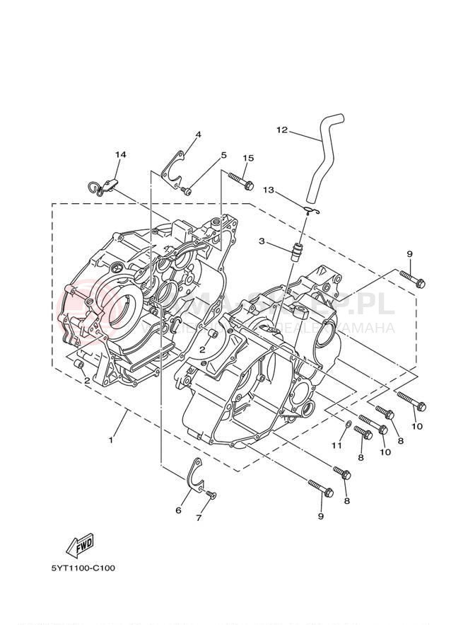 Schemat "Obudowa silnika" do Yamaha RAPTOR 350 YFM350S