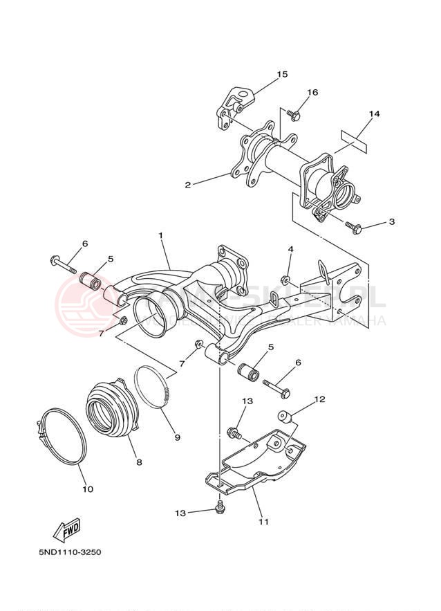 Schemat "wahacz" do Yamaha KODIAK 450 4WD YFM450FAR