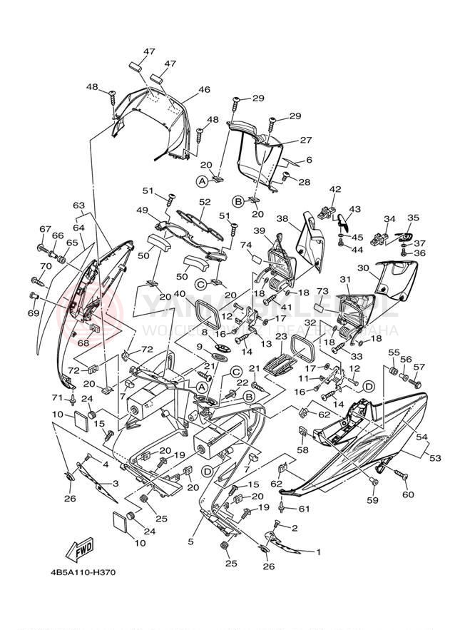 Schemat "Nadwozie przód" do Yamaha T MAX XP500YY