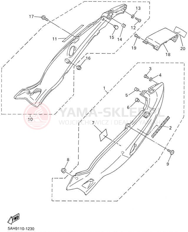 Schemat "Pokrywa boczna" do Yamaha YZF600R YZF600RPC/YZF600RP