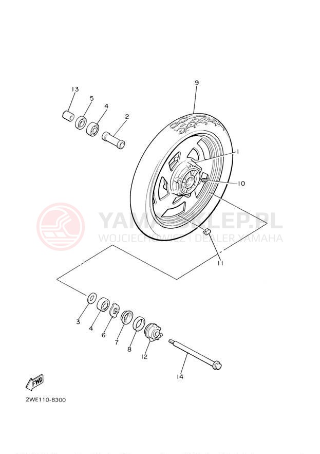 Schemat "Koło przód" do Yamaha V-MAX VMX1200NC/VMX1200N