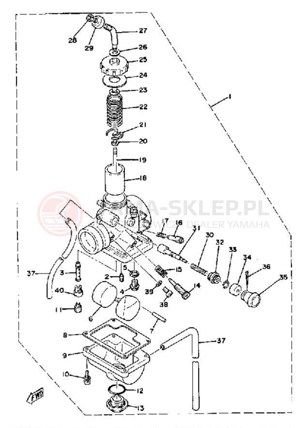 Schemat "Gaźnik" do Yamaha MX100F