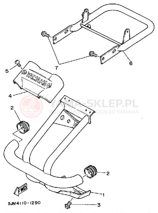 Schemat "osłona / stelaż" do Yamaha BLASTER YFS200B