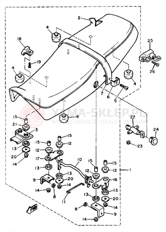 Schemat "siedzenie" do Yamaha SRX600S/SRX600SC