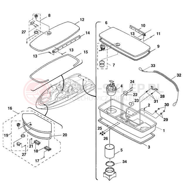 Schemat "DECK HATCH" do Yamaha LX210 LST1200AD