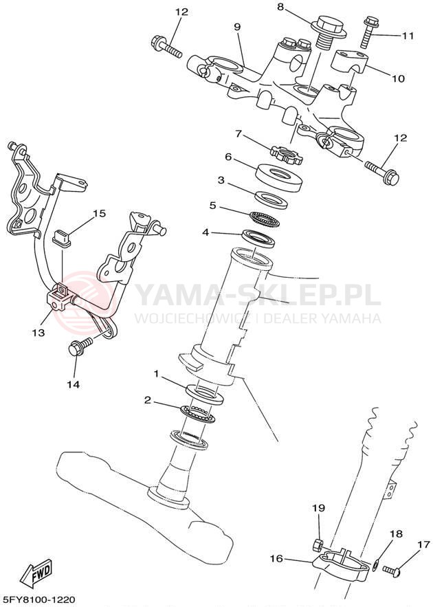 Schemat "Półki zawieszenia" do Yamaha TW200 TW200PC/TW200P