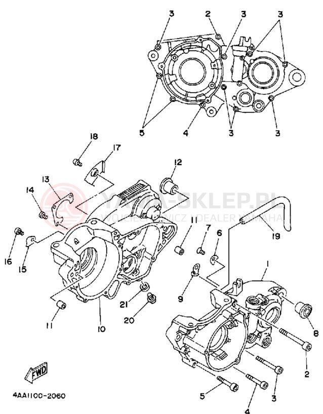 Schemat "Obudowa silnika" do Yamaha WR500ZE