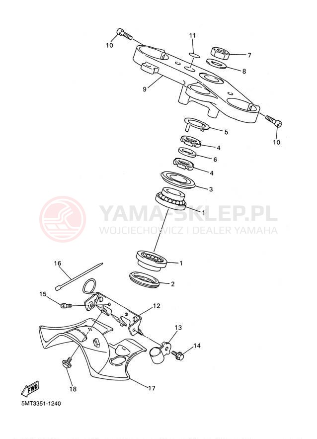 Schemat "Półki zawieszenia" do Yamaha YZFR6 YZFR6P/YZFR6PC