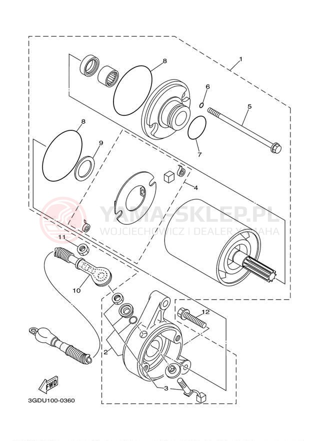 Schemat "rozrusznik" do Yamaha RAPTOR 350 YFM35RBW