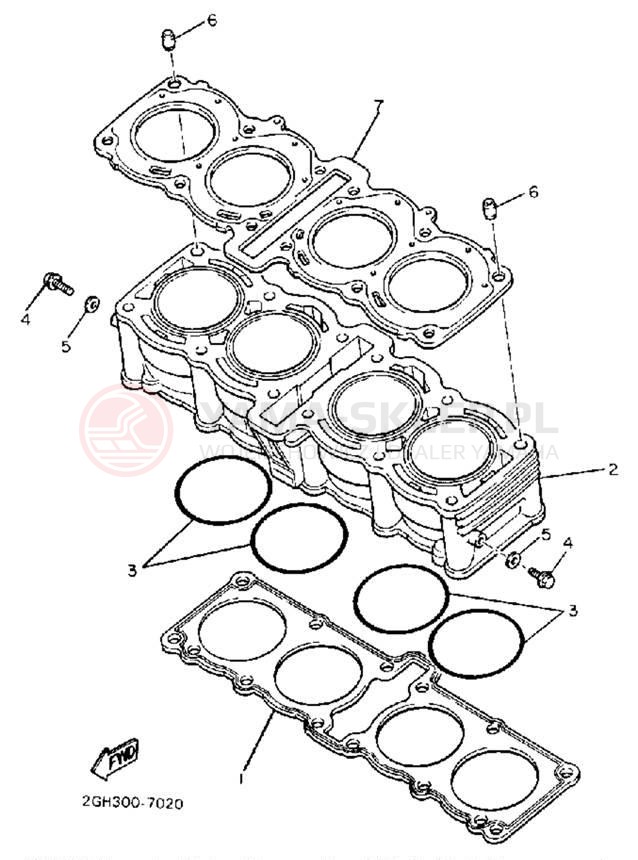 Schemat "cylinder" do Yamaha FZR1000U/FZR1000UC