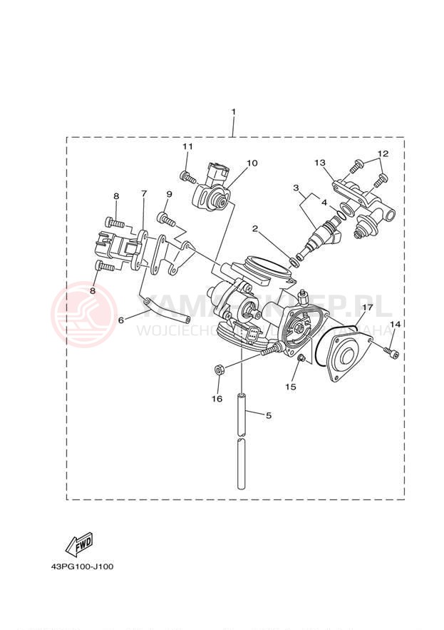 Schemat "Układ wtryskowy" do Yamaha GRIZZLY 700 EPS 4WD YFM7FGPBGR