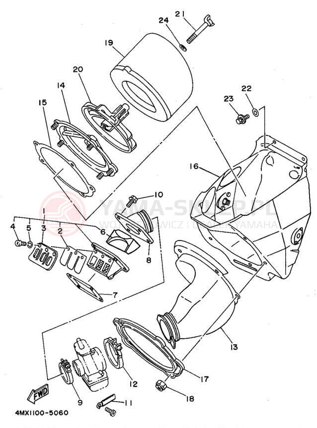 Schemat "Wtrysk paliwa" do Yamaha YZ250G1
