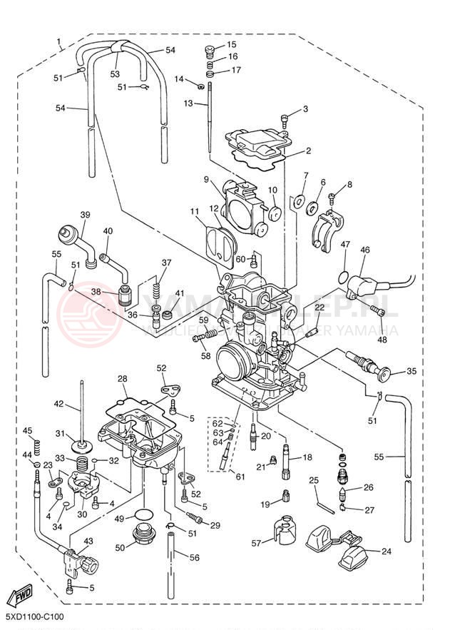 Schemat "Gaźnik" do Yamaha YZ450F YZ450FS