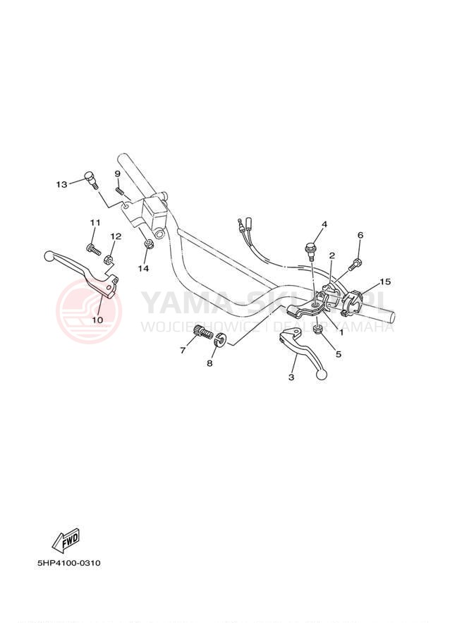 Schemat "Kierownica i osprzęt" do Yamaha TTR125L TTR125LM
