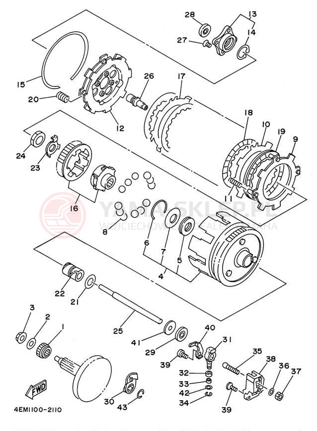 Schemat "sprzęgło" do Yamaha BADGER YFM80H