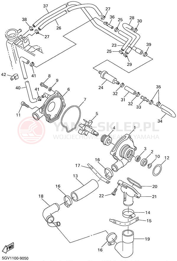 Schemat "Pompa wody" do Yamaha YZFR6 YZFR6NC/YZFR6N