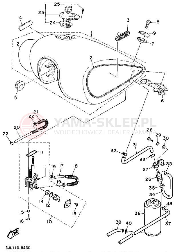 Schemat "zbiornik paliwa" do Yamaha VIRAGO 750 XV750AC/XV750A
