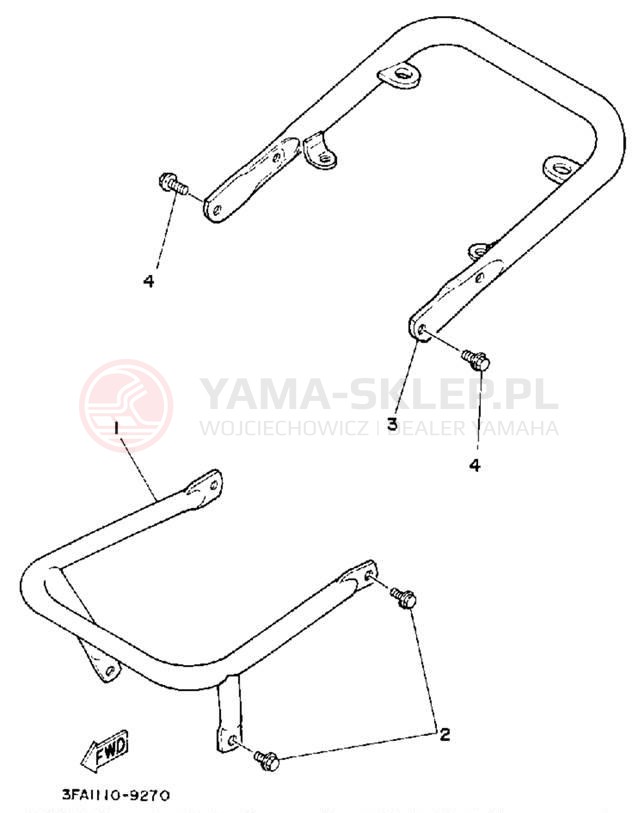 Schemat "osłona / stelaż" do Yamaha YFA1D