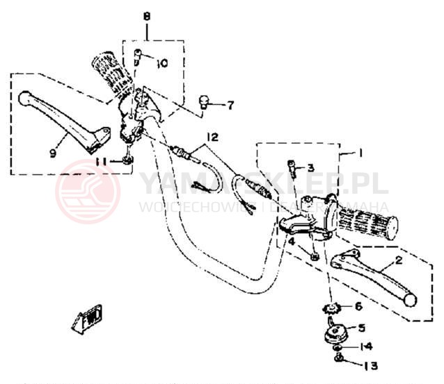 Schemat "Kierownica i osprzęt" do Yamaha LB50PH