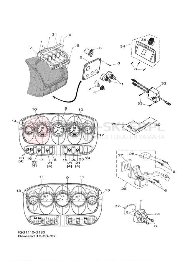 Schemat "układ elektryczny" do Yamaha 212X FAT1100BJ/FAT1100AJ