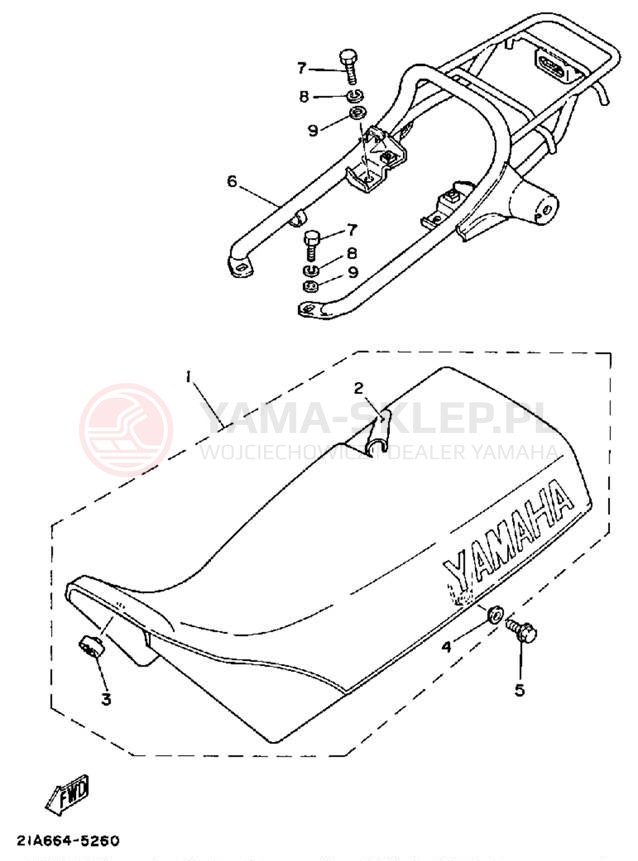 Schemat "siedzenie" do Yamaha ENDURO DT50U/DT50L/DT50LC