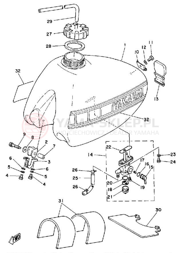 Schemat "zbiornik paliwa" do Yamaha IT250G